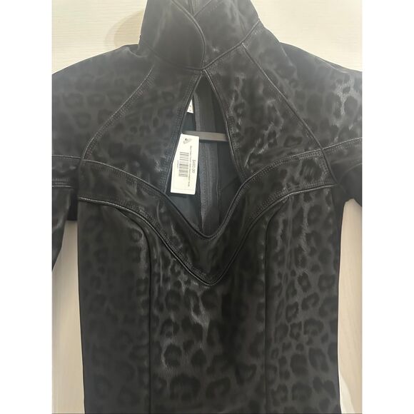 NWT Trashy Matte Black Leopard Print Widow Catsuit Size S - Picture 3 of 9